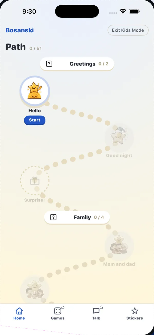 Bosnian for kids: the kids mode learning path with pictures in the Bosanski app